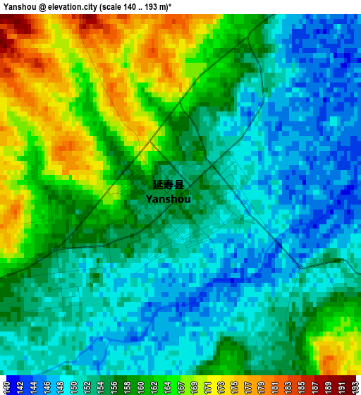 Yanshou elevation map