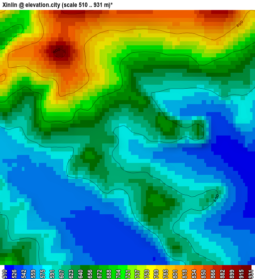 Xinlin elevation map