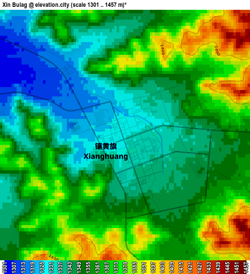 Xin Bulag elevation map