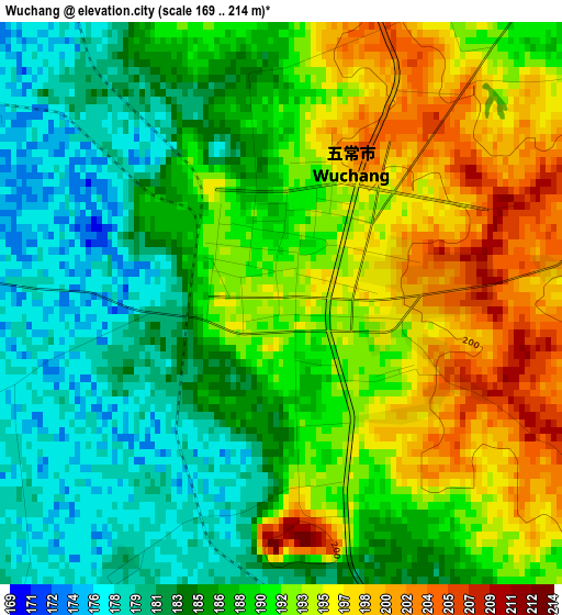 Wuchang elevation map