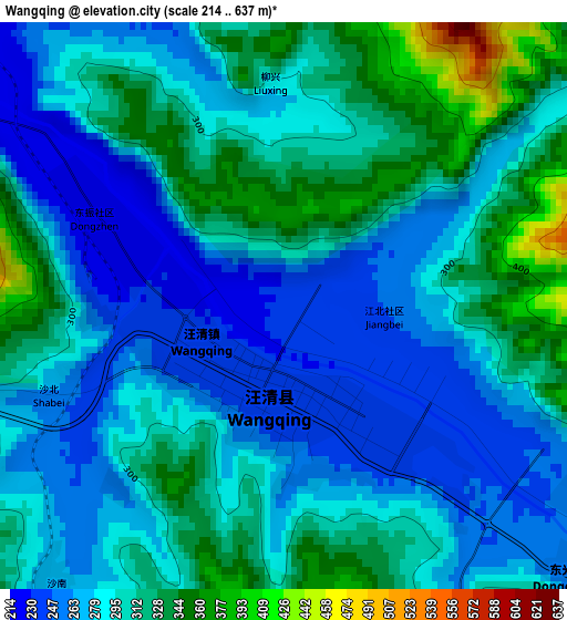 Wangqing elevation map