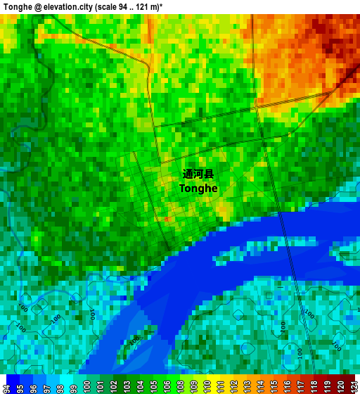 Tonghe elevation map