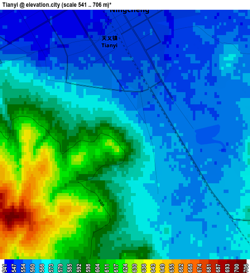 Tianyi elevation map