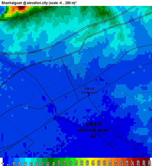 Shanhaiguan elevation map