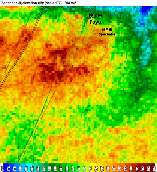 Sanchahe elevation map