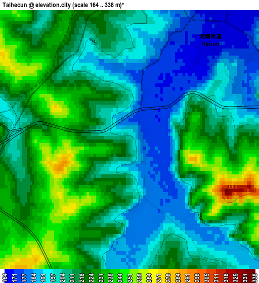 Taihecun elevation map