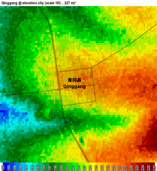 Qinggang elevation map