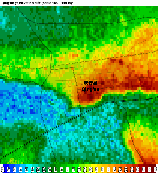 Qing’an elevation map