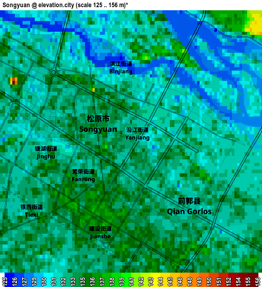 Songyuan elevation map
