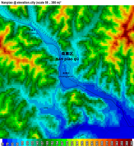 Nanpiao elevation map