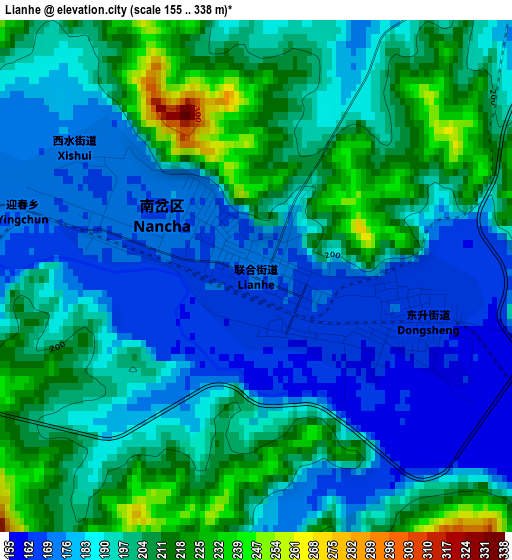 Lianhe elevation map