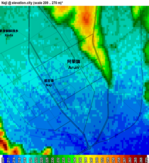 Naji elevation map