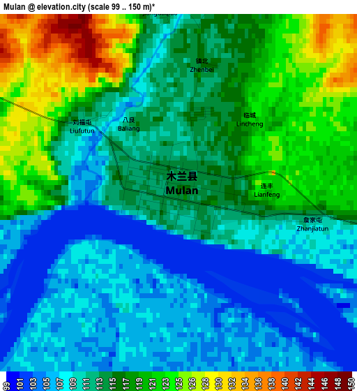 Mulan elevation map