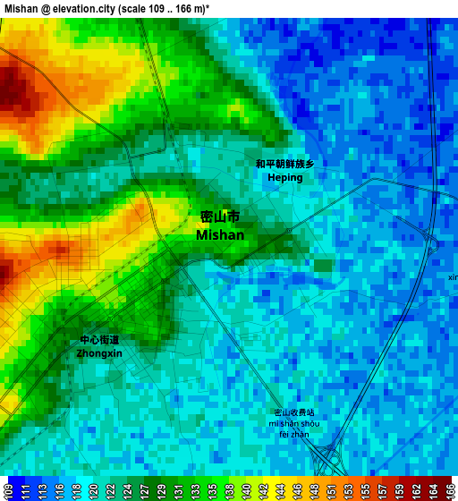 Mishan elevation map