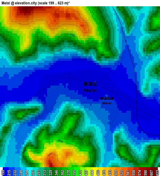 Meixi elevation map