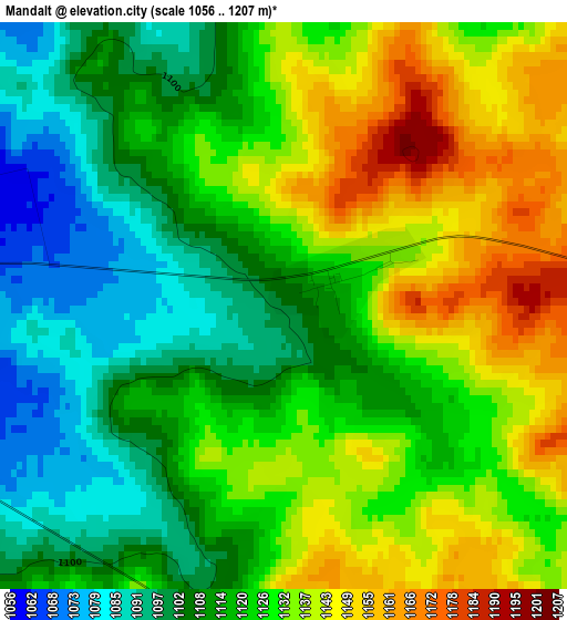 Mandalt elevation map