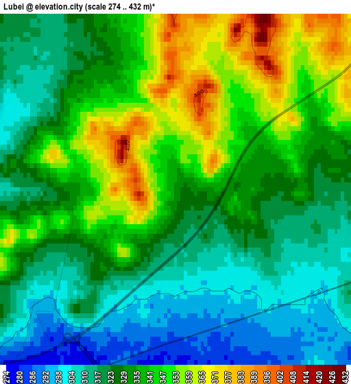 Lubei elevation map