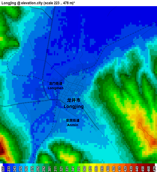 Longjing elevation map