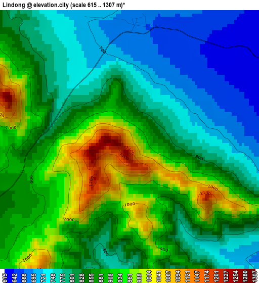 Lindong elevation map