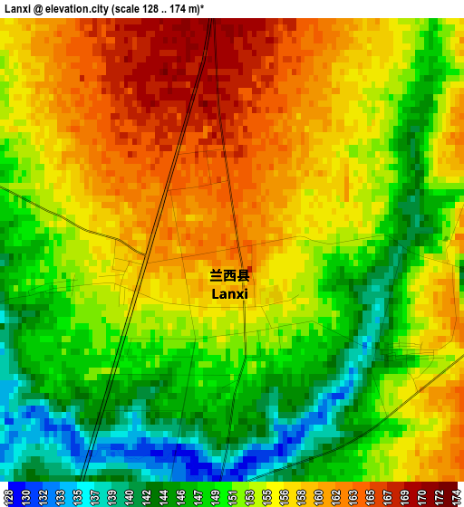 Lanxi elevation map