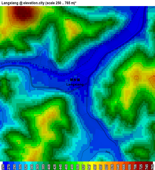 Langxiang elevation map