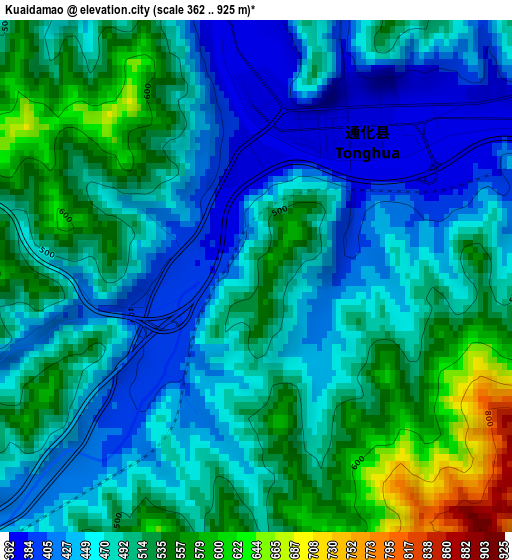 Kuaidamao elevation map