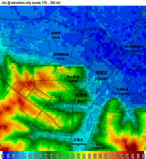 Jixi elevation map