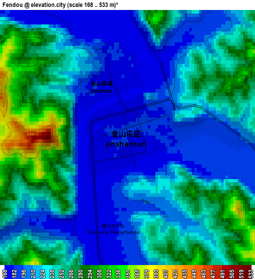 Fendou elevation map