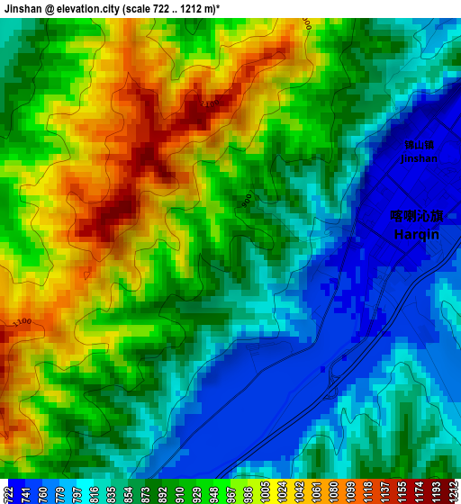 Jinshan elevation map