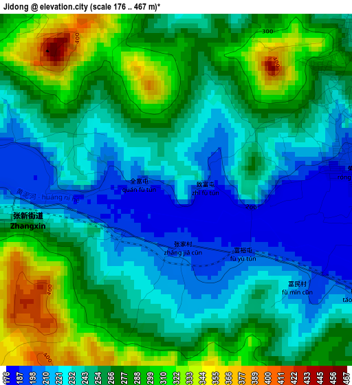 Jidong elevation map