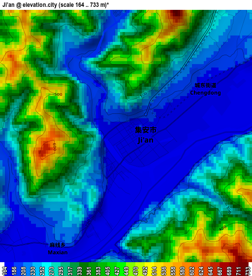 Ji’an elevation map