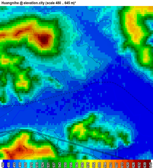 Huangnihe elevation map