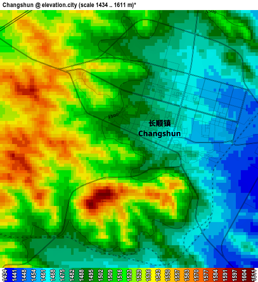 Changshun elevation map