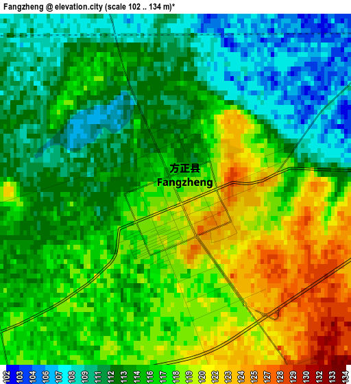 Fangzheng elevation map