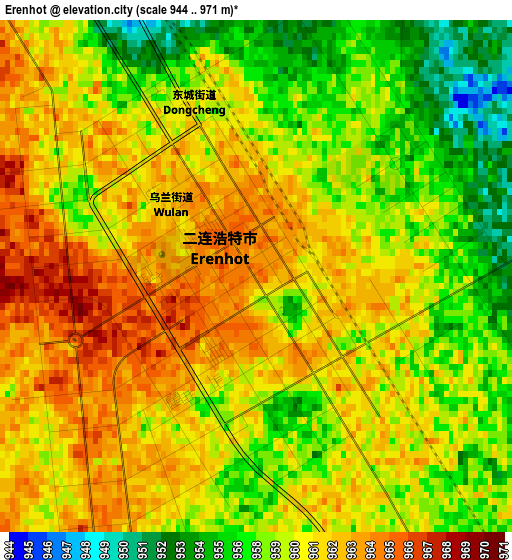 Erenhot elevation map