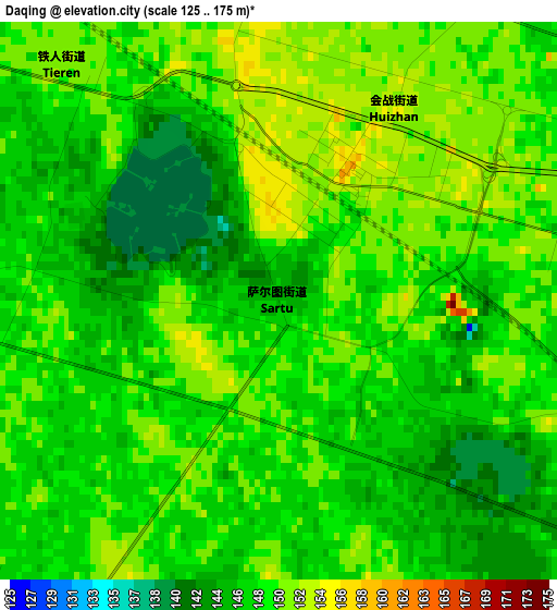 Daqing elevation map