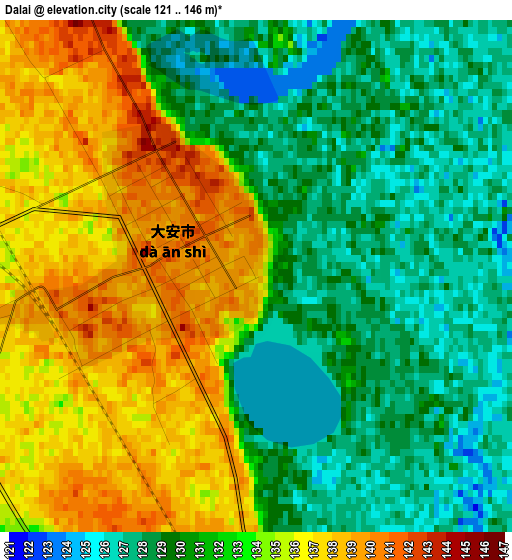 Dalai elevation map