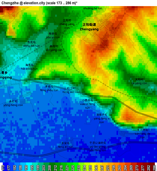 Chengzihe elevation map