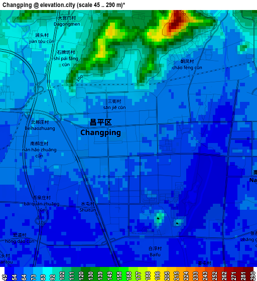 Changping elevation map