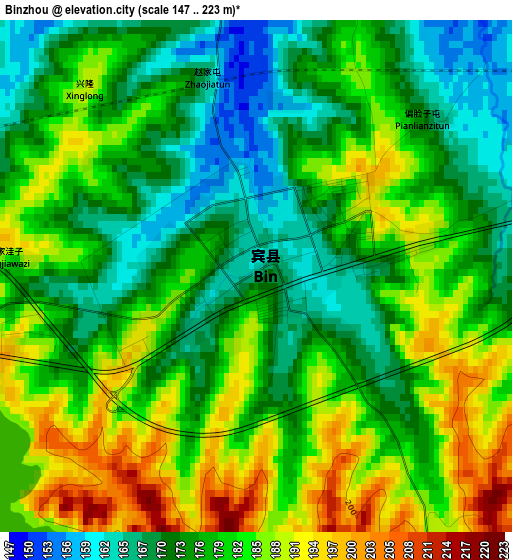 Binzhou elevation map