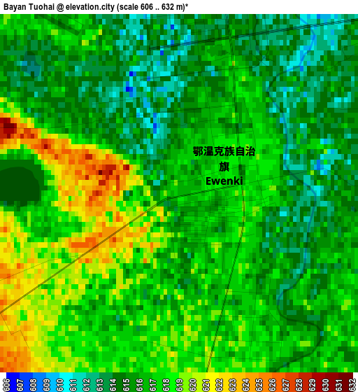 Bayan Tuohai elevation map