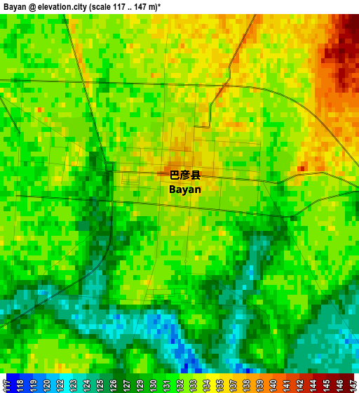 Bayan elevation map