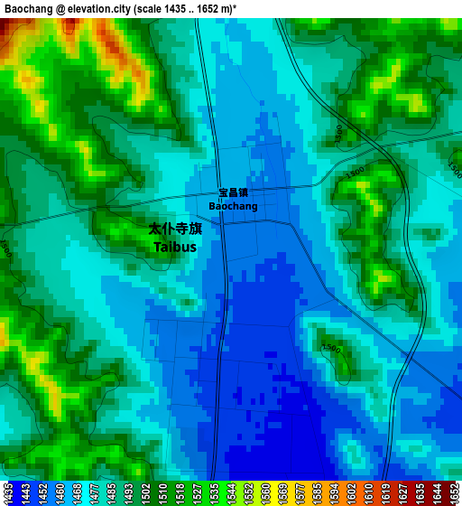 Baochang elevation map