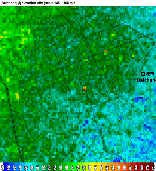 Baicheng elevation map