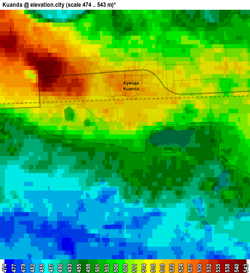 Kuanda elevation map