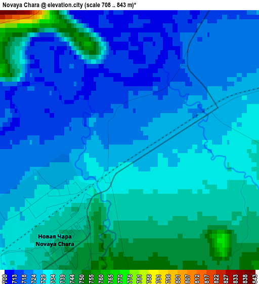 Novaya Chara elevation map