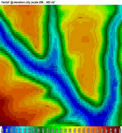 Yantal’ elevation map