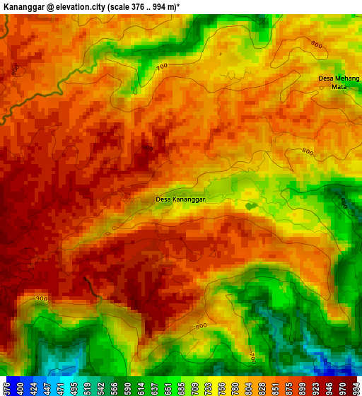 Kananggar elevation map
