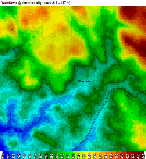 Wundowie elevation map