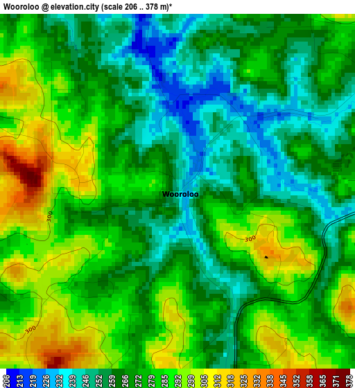 Wooroloo elevation map